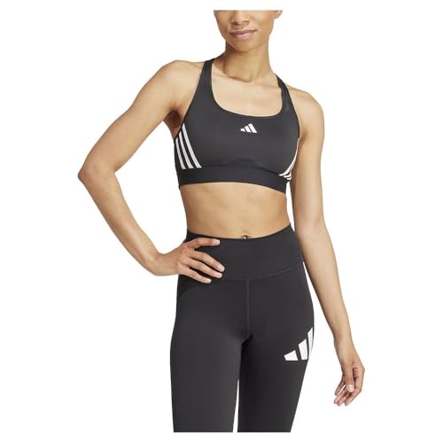 adidas Damen PowerReact Train 3Stipes Bra, Black, L von adidas