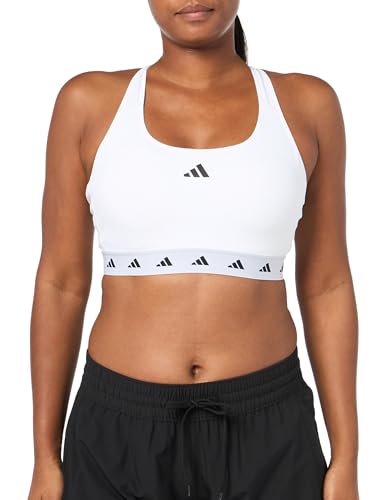 adidas Damen PowerReact Training Medium-Support Techfit BH Sport-BH, MAC Weiß adidas Damen PowerReact Training Medium-Support Techfit BH Sport-BH, MAC Weiß von adidas