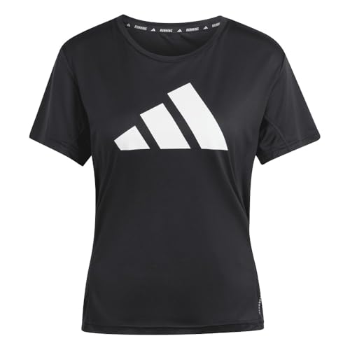 adidas Damen Run It Stripes Tee T-Shirt, Black, L adidas Damen Run It Stripes Tee T-Shirt, Black, L von adidas