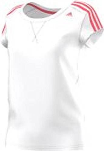 adidas Damen Shirt Essentials 3S Tee T, White/Flash Red S15, L adidas Damen Shirt Essentials 3S Tee T, White/Flash Red S15, L von adidas