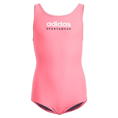 adidas Girl's Sportswear U-Back Swimsuit Kids Badeanzug, Lucid Pink, 9-10 Years von adidas