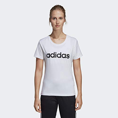 adidas Damen T-Shirt Design 2 Move Logo, White, XS, DU2080 von adidas