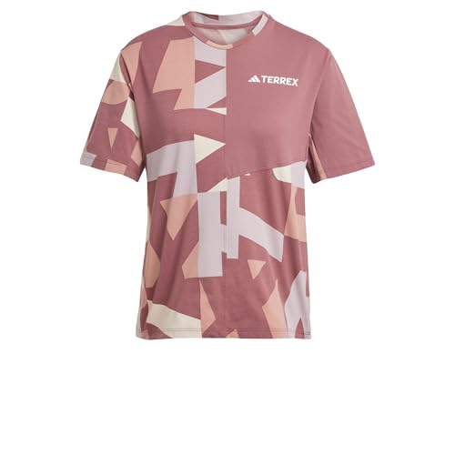 adidas Damen Terrex Multi Climacool Printed T-Shirt, Burgundy, M von adidas