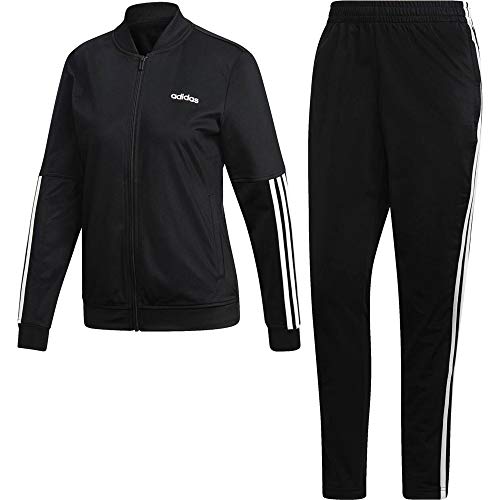 adidas Damen Trainingsanzug Back2Basics 3-Streifen, Black/Black/White, S/L, DV2428 von adidas