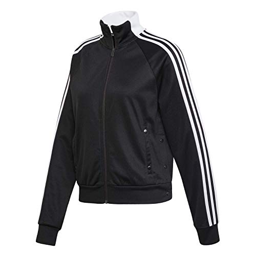 adidas Damen Trainingsjacke Id 3-Streifen Snap, Black, S, DZ8659 von adidas