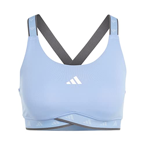 adidas Damen Powerimpact Mittlerer Halt Sports-BH, Blue Fusion Met., S von adidas