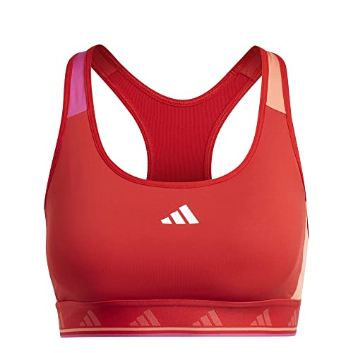 adidas Damen PowerReact Mittlerer Halt Sports-BH, Better Scarlet, XS von adidas