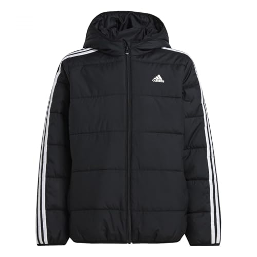 adidas ESSENTIALS 3 STRIPES PADDED JACKET, Unisex-Kinder Jacke, black/white, IV9512 von adidas