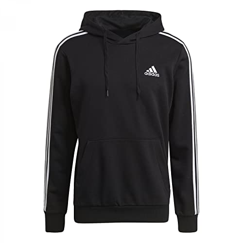 Adidas Essentials 3-Streifen Kapuzensweat Black/White XL von adidas