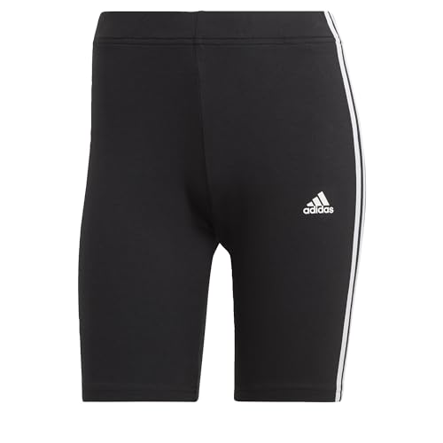 adidas Damen Essentials 3-Stripes Bike Shorts, Black/White, XS von adidas