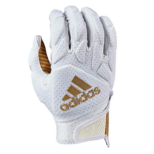 adidas Freak 5.0 Padded Football Receiver Glove, White/Metallic Gold, Medium von adidas