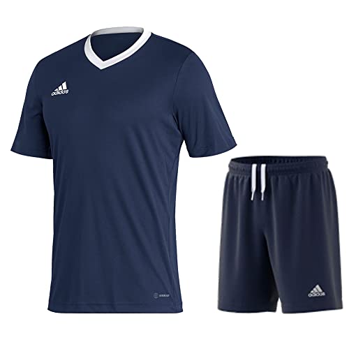 adidas Fußball Entrada 22 Trikotset Trikot Shorts dunkelblau Gr 164 von adidas