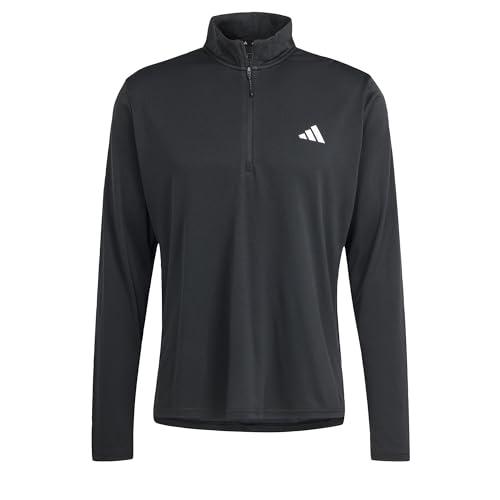 adidas Herren Train Essentials Training 1/4-Zip Long Sleeve Tee Sweatshirt, black, L von adidas