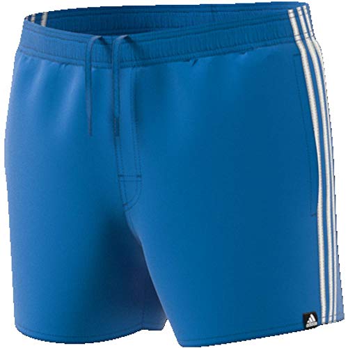 adidas Herren 3-Streifen Badeshorts, Bright Blue/Off White, S von adidas