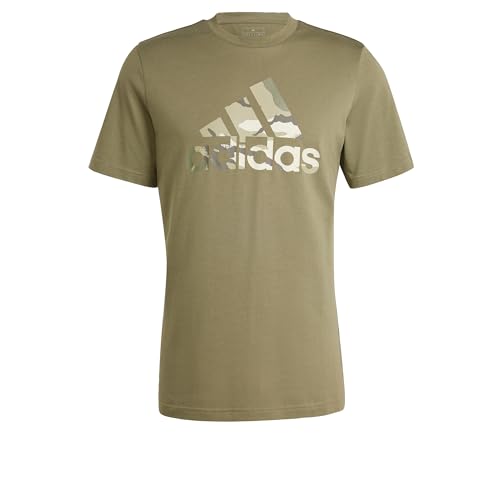 adidas Herren Camo Badge of Sport Graphic Tee T-Shirt, Olive Strata, S von adidas