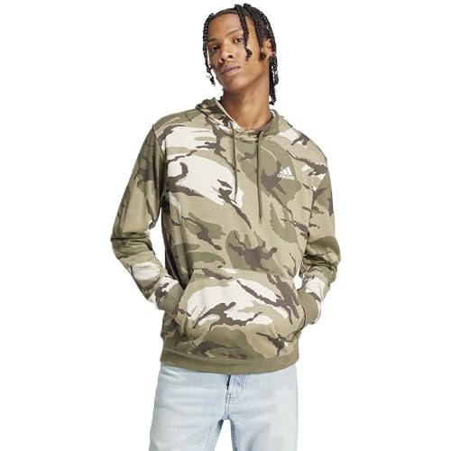 adidas Men's Seasonal Essentials Camouflage Hoodie Sweatshirt, Olive strata, S von adidas