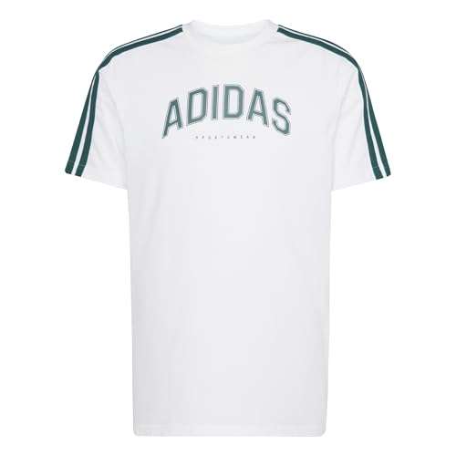 adidas Herren Codes Collegiate LINEAR Graphic T-Shirt, White, L von adidas