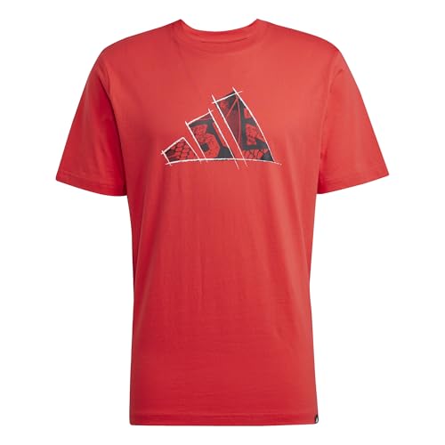 adidas Herren Codes Photoreal Logo Graphic T-Shirt, Pure Ruby, XXL von adidas