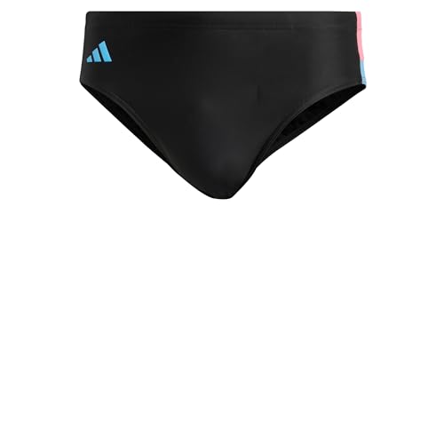 adidas Men's Colorblock Swim Trunks Badehose, Black/Lucid Pink/Blue Burst, 34 von adidas