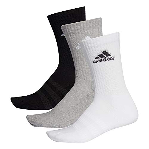 adidas Unisex 3 Paar Cushion Crew Socken, Mehrfarbig (Schwarz / Grau Weiß), XL EU von adidas