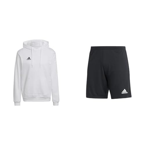 adidas Herren Entrada 22 Sweat Hoodie, White/Black, L & Entrada22, Fußball-Shorts., Schwarz, L, Mann von adidas