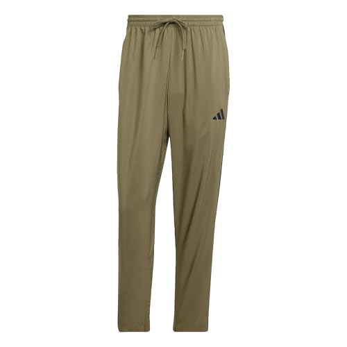 adidas Herren Essential Three Stripes Stanford Pant Open Hem, Olive Strata/Black, XS von adidas