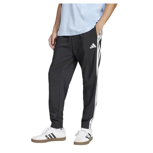 adidas Herren Essential Three Stripes Woven Pant, Black/White, L adidas Herren Essential Three Stripes Woven Pant, Black/White, L von adidas