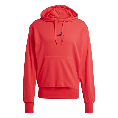 adidas Herren Essentials FEELCOZY French Terry Hoodie, Pure Ruby/Black, M adidas Herren Essentials FEELCOZY French Terry Hoodie, Pure Ruby/Black, M von adidas