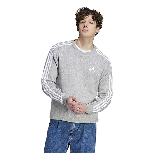 adidas Herren Essentials Fleece 3-Stripes Sweatshirt, medium Grey Heather, 4XL von adidas