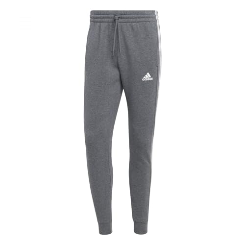 adidas Herren Essentials Fleece 3-stripes Tapered Cuff Jogginghose, Dark Grey Heather, M EU von adidas