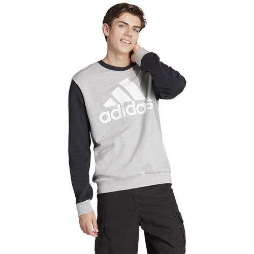 adidas Men's Essentials Fleece Big Logo Sweatshirt, medium Grey Heather/Black, L von adidas