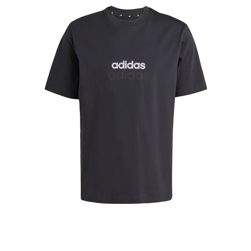 adidas Herren Essentials LINEAR Single Jersey Tee, Black/White, XS von adidas