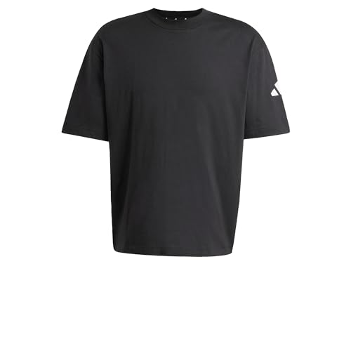 adidas Herren Essentials LOSE FIT Three BAR Tee, Black/White, XXL von adidas