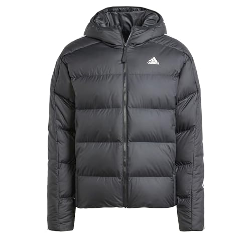 adidas Herren Essentials Mittelschwere Daunenjacke mit Kapuze, Schwarz, Schwarz, M von adidas