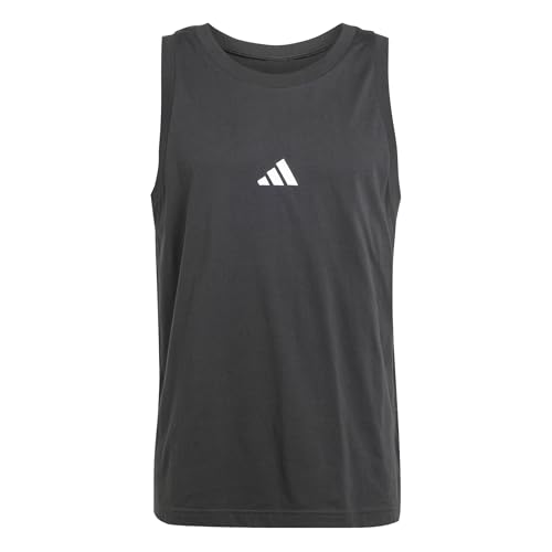 adidas Herren Essentials SMALL Logo Single Jersey Tank TOP, Black/White, XXL von adidas