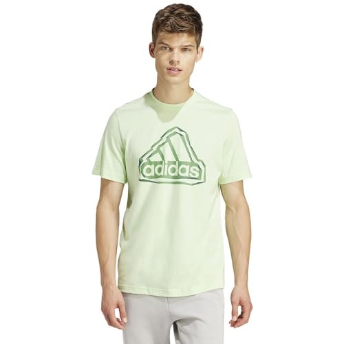 adidas Men's Folded Badge Graphic Tee T-Shirt, semi green spark, S Tall von adidas