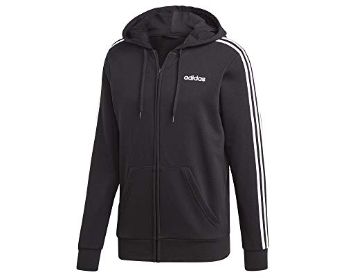 adidas Herren Hoody Essentials 3-Streifen Full Zip French Terry, Black/White, M, DQ3102 von adidas