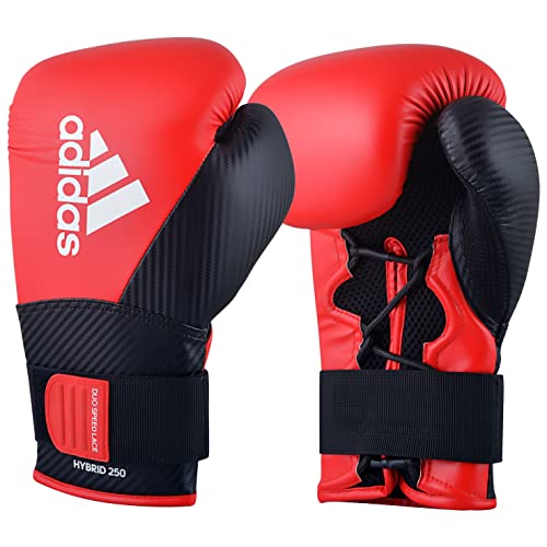 adidas Herren Hybrid 250 Duo Lace Boxhandschuhe, Rot/Schwarz, 12 oz adidas Herren Hybrid 250 Duo Lace Boxhandschuhe, Rot/Schwarz, 12 oz von adidas