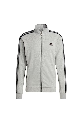 adidas Herren Basic 3-Stripes French Terry Track Suit, Medium Grey Heather/Black, XXL von adidas