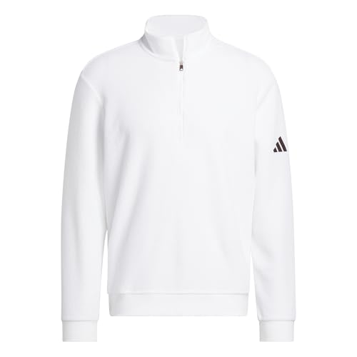 adidas Herren Mens ULTIMATE365 Terry Cloth Quarter Zip Pullover, White, XS von adidas