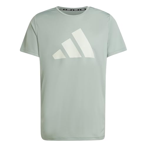 adidas Herren Run It Stripes Tee, Silver Green, M von adidas