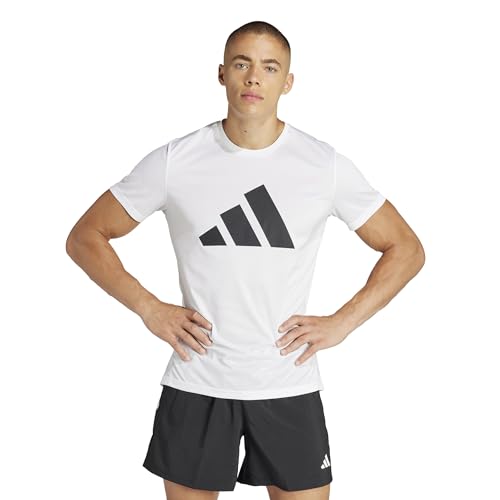 adidas Herren Run It Stripes Tee T-Shirt, White, L adidas Herren Run It Stripes Tee T-Shirt, White, L von adidas