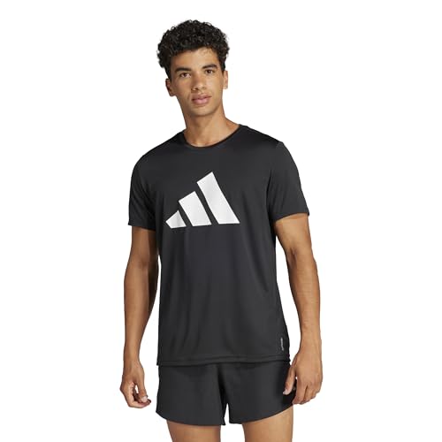 adidas Herren Run It Stripes Tee T-Shirt, black, S von adidas