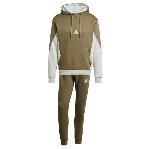 adidas Herren SPORTSWEAR 300G FLEECE COLORBLOCK HOODED TRACKSUIT, Olive Strata, S adidas Herren SPORTSWEAR 300G FLEECE COLORBLOCK HOODED TRACKSUIT, Olive Strata, S von adidas