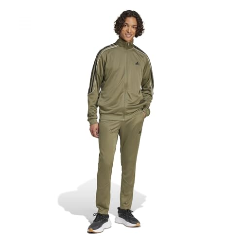 adidas Herren SPORTSWEAR 3S DOUBLEKNIT TRACKSUIT, olive strata, S adidas Herren SPORTSWEAR 3S DOUBLEKNIT TRACKSUIT, olive strata, S von adidas