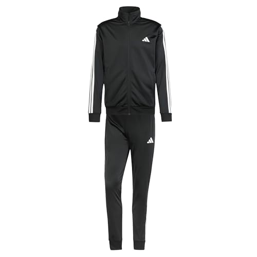 adidas Herren SPORTSWEAR BASIC 3 STRIPES TRICOT TRACKSUIT, Black, L adidas Herren SPORTSWEAR BASIC 3 STRIPES TRICOT TRACKSUIT, Black, L von adidas
