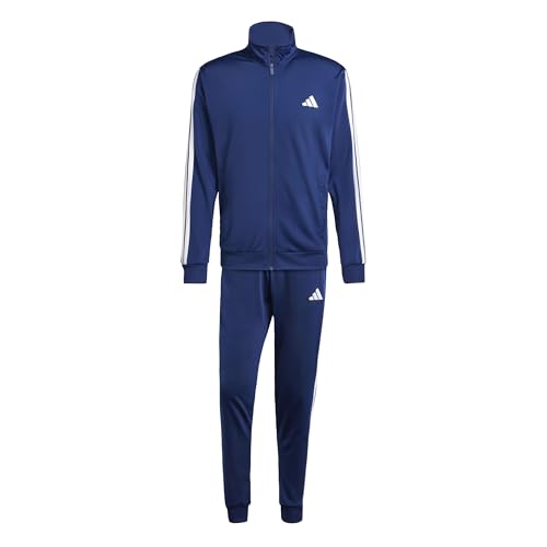 adidas Herren SPORTSWEAR BASIC 3 STRIPES TRICOT TRACKSUIT, Dark Blue, XS von adidas