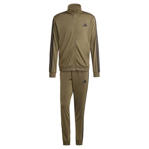 adidas Herren SPORTSWEAR BASIC 3 STRIPES TRICOT TRACKSUIT, Olive Strata, L adidas Herren SPORTSWEAR BASIC 3 STRIPES TRICOT TRACKSUIT, Olive Strata, L von adidas