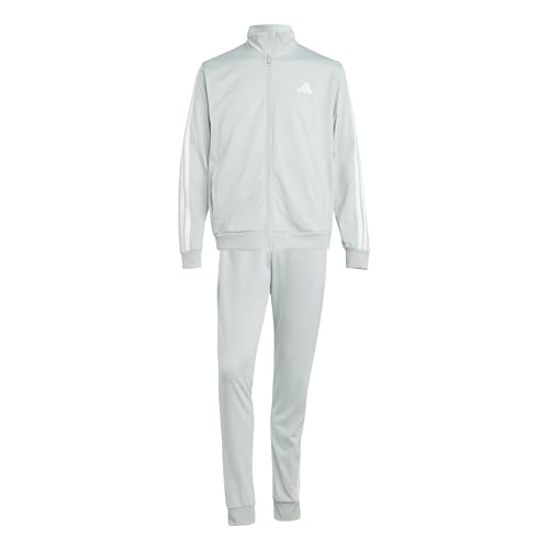 adidas Herren SPORTSWEAR BASIC 3 STRIPES TRICOT TRACKSUIT, Wonder Silver, XL von adidas