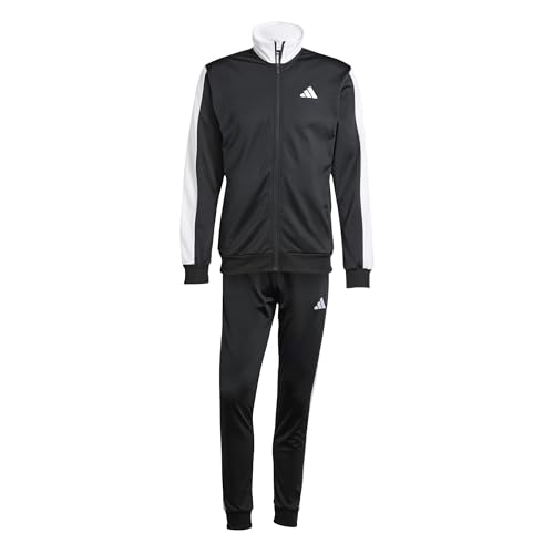 adidas Herren SPORTSWEAR BASIC TRICOT COLORBLOCK TRACKSUIT, black, S von adidas